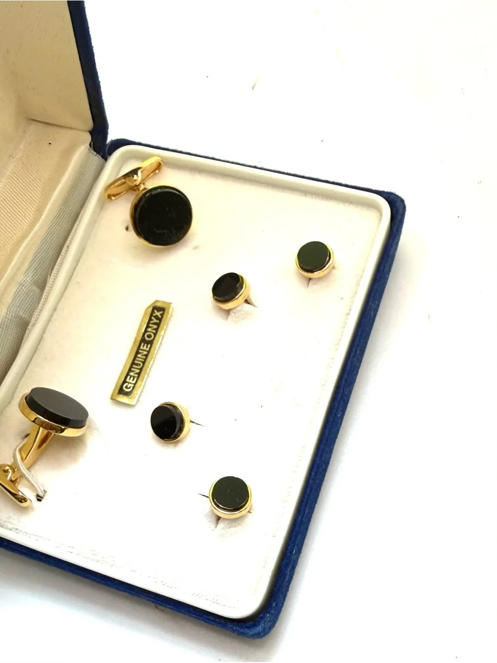 Vintage Black and Gold Cuff Link Set